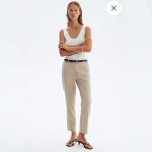 H&M NWOT Women's Ankle Length Woven Pants in Light Beige, Size 14